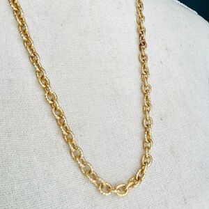 Vintage Napier Gold Cable Rope Link Necklace